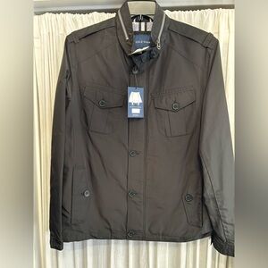 Cole Haan Black Field Jacket with Zipper Detail NWT